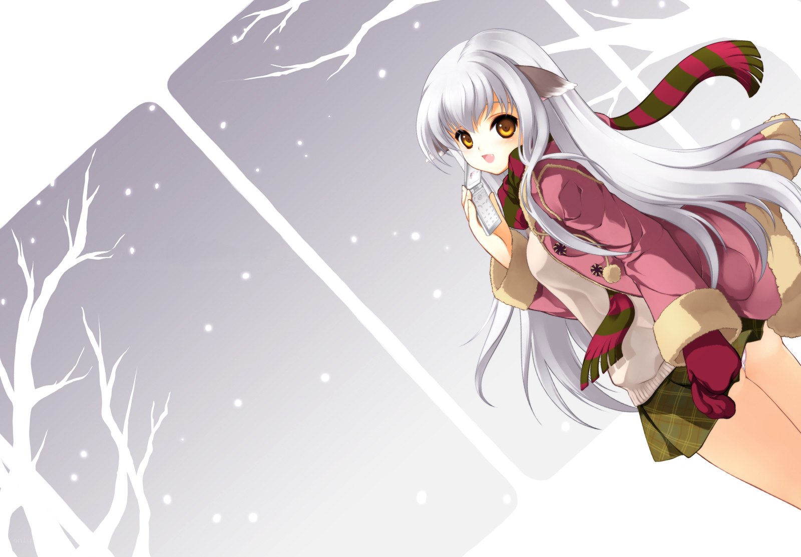 silver-haired girl in winter
