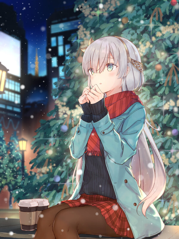 Silver-haired Girl in Winter — White, Calm