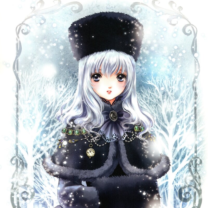 Silver-haired Girl in Winter — White