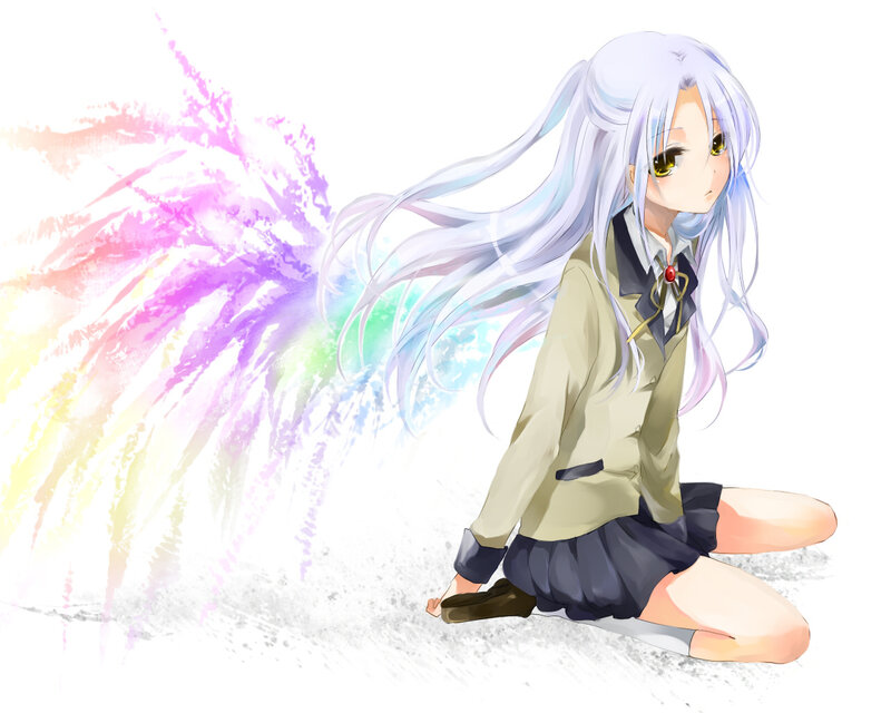 Silver-haired Girl Kneeling