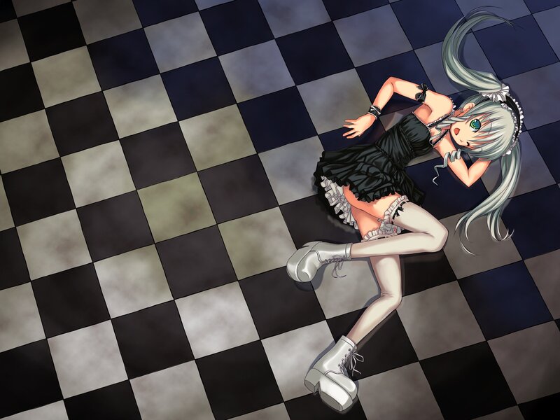 Silver-haired Girl Lying — Black
