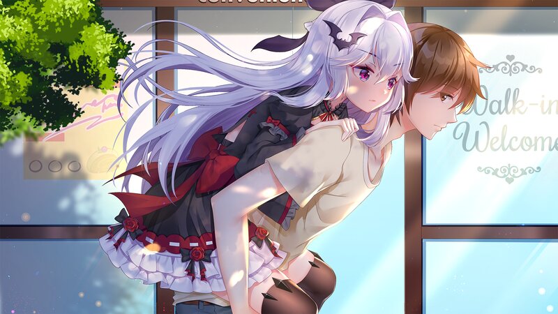 Silver-haired Girl on Back