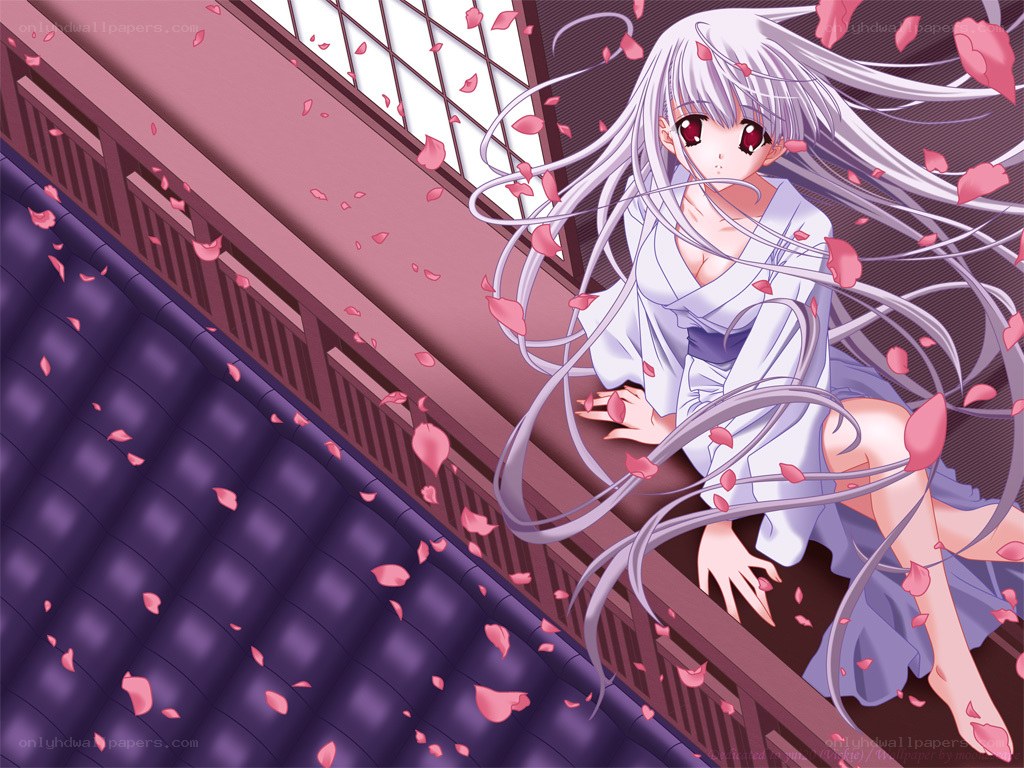 silver-haired girl on balcony