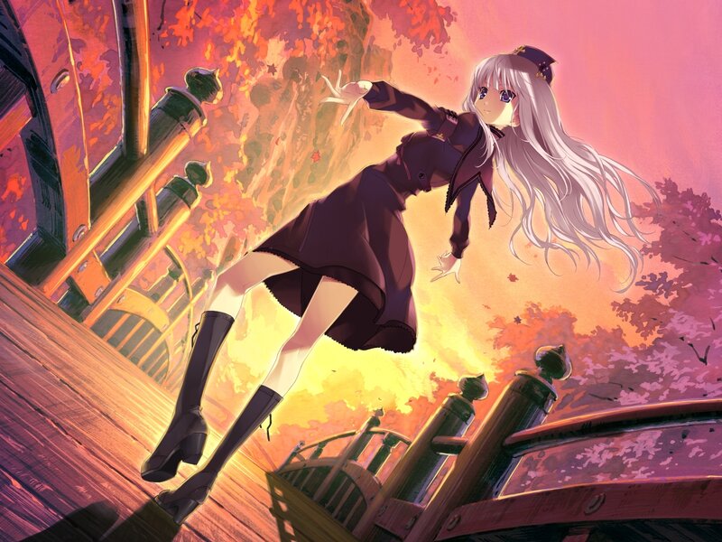 Silver-haired Girl on Bridge — Orange