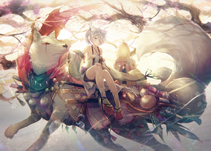 Silver-haired Girl on Fox