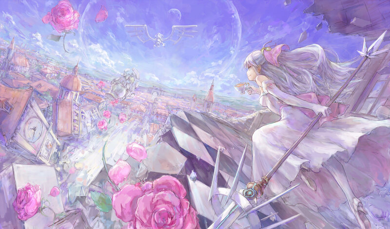 Silver-haired Girl on Rooftop