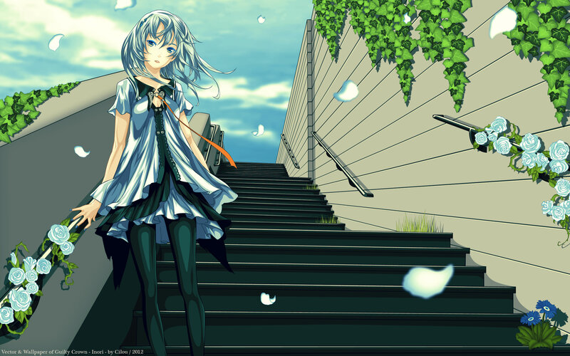 Silver-haired Girl on Stairs