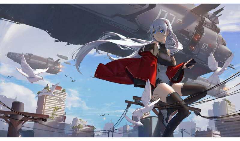 Silver-haired Girl on Wires