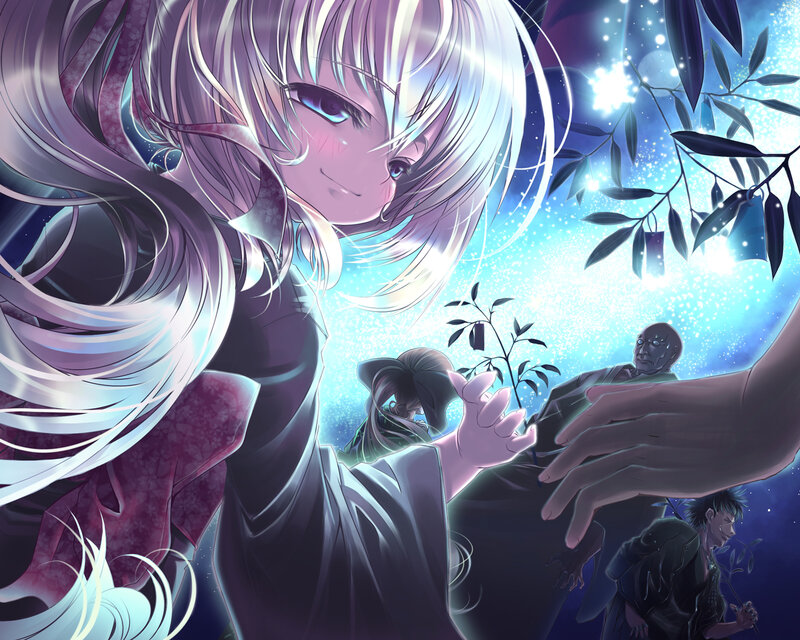 Silver-haired Girl Reaching
