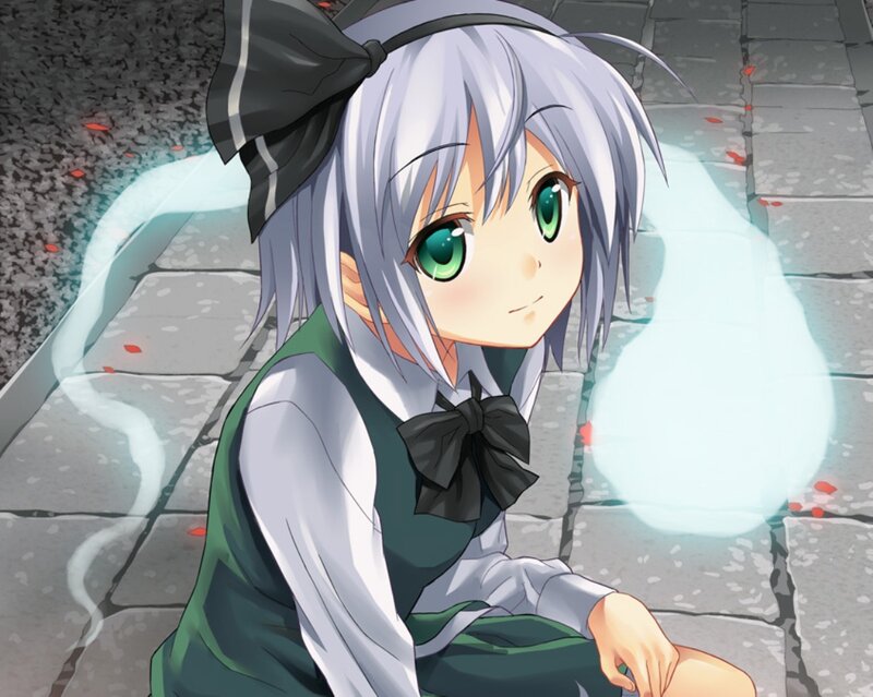 Silver-haired Girl Sitting — White