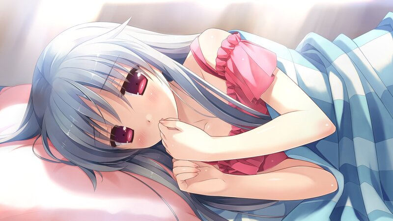 silver-haired girl sleeping