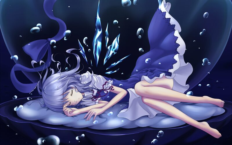 Silver-haired Girl Sleeping — Purple
