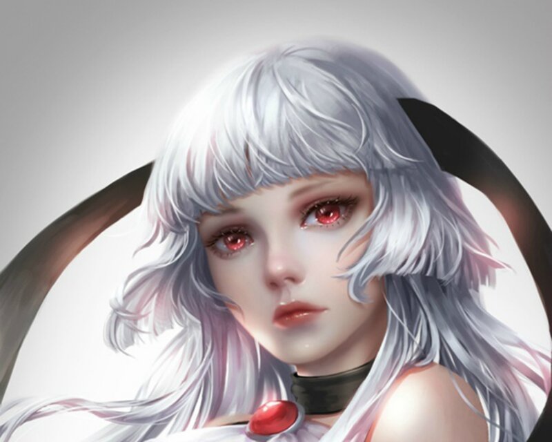Silver-haired Girl — White, Dramatic
