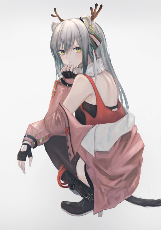 Silver-haired Girl with Antlers