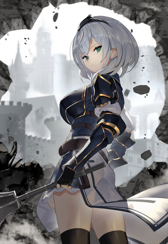 Silver-haired Girl with Axe