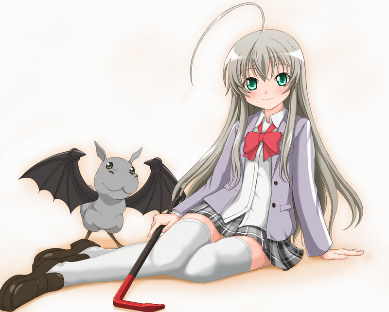 Silver-haired Girl with Bat
