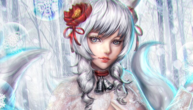 Silver-haired Girl with Bells