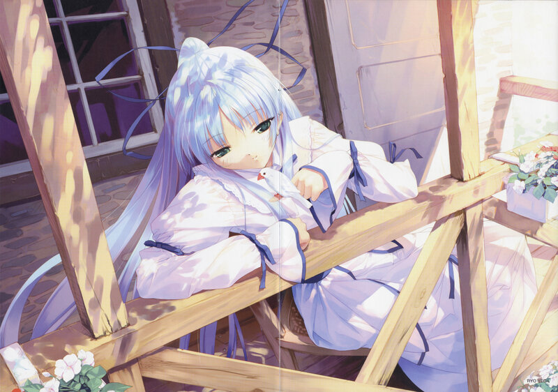 Silver-haired Girl with Bird