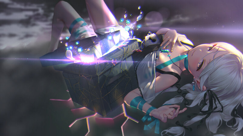 Silver-haired Girl with Box