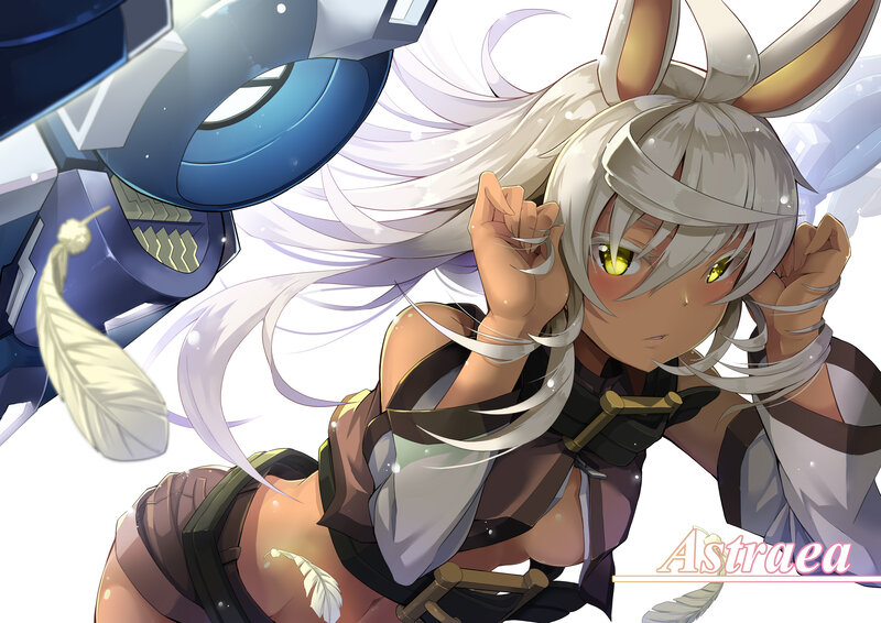 Silver-haired Girl with Bunny Ears — White, Dynamic