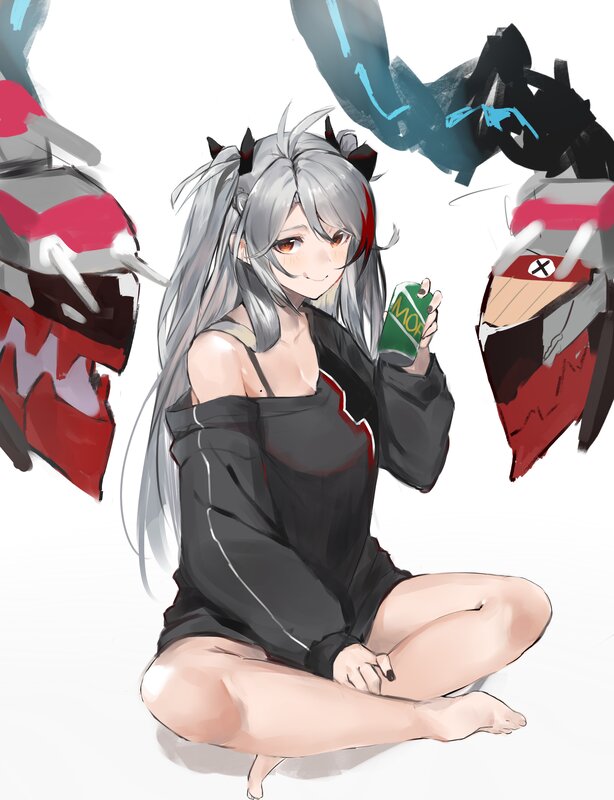Silver-haired Girl with Can