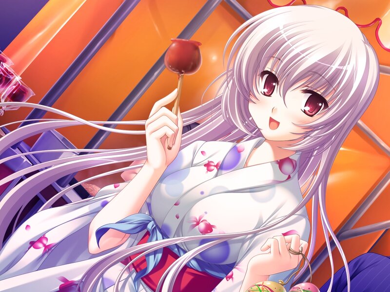 Silver-haired Girl with Candy