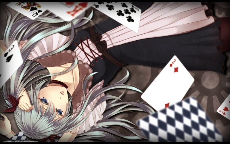 Silver-haired Girl with Cards — Gray