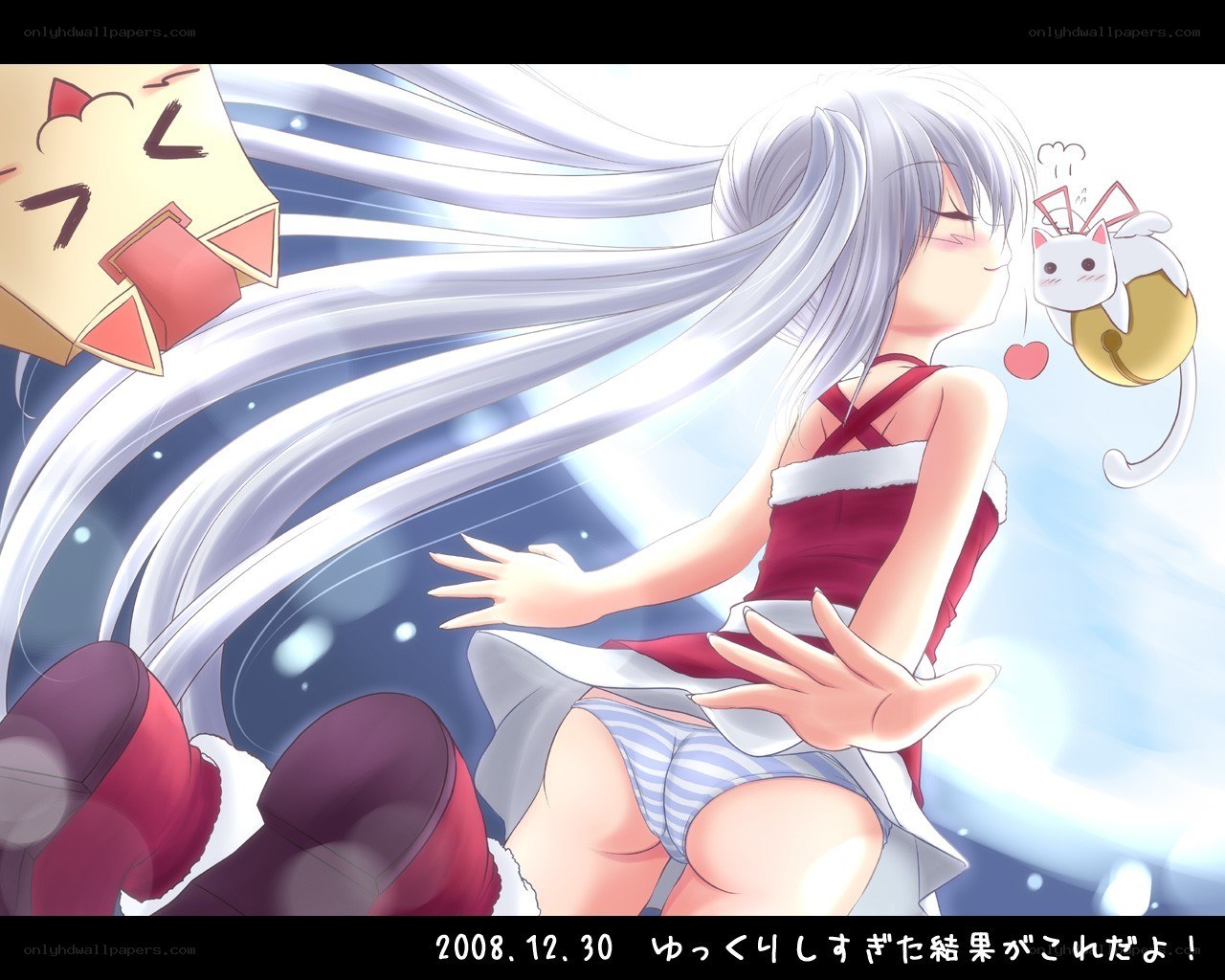 silver-haired girl with cat