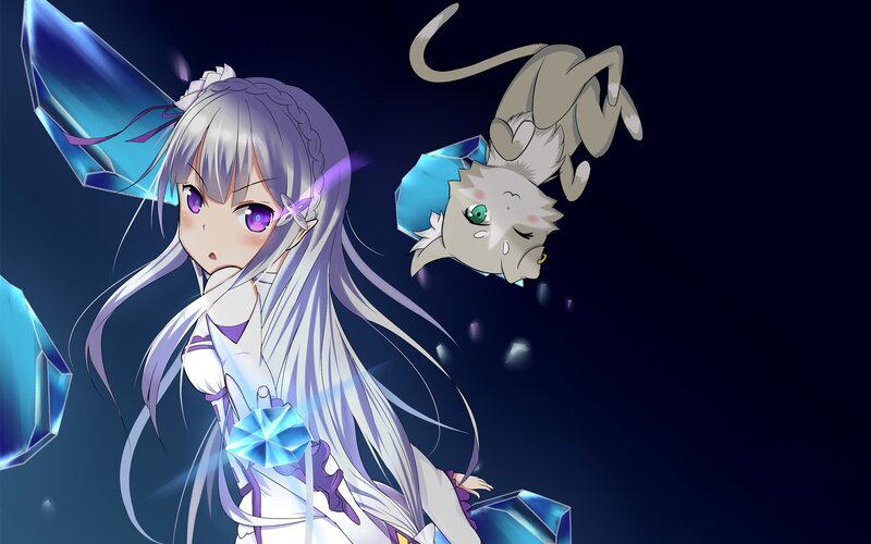 Silver-haired Girl with Cat — Blue, Dramatic