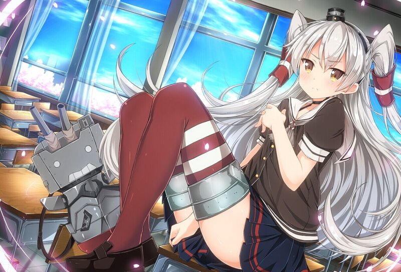 Silver-haired Girl with Cat Ears — White, Calm
