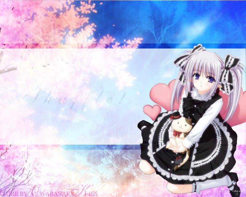 Silver-haired Girl with Cat — Pink