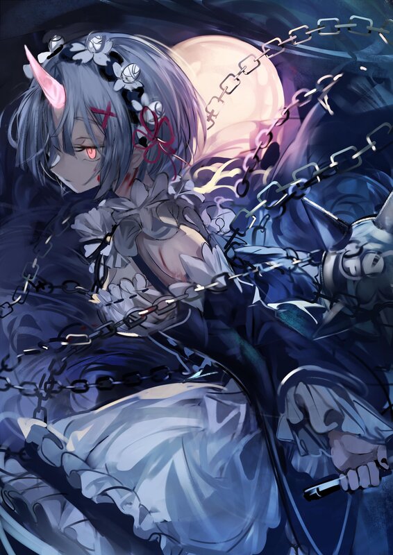 Silver-haired Girl with Chains