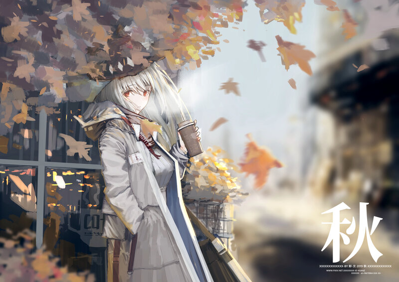 Silver-haired Girl with Coffee