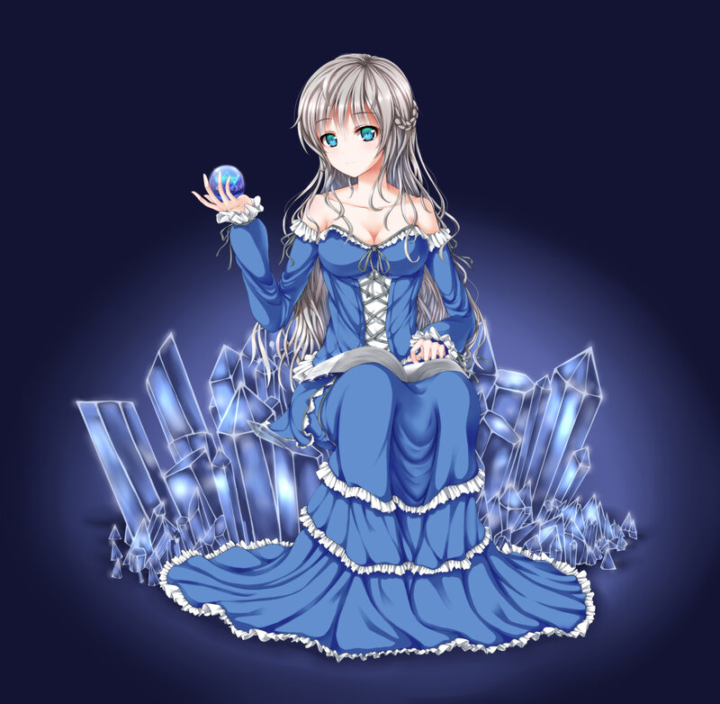 Silver-haired Girl with Crystal