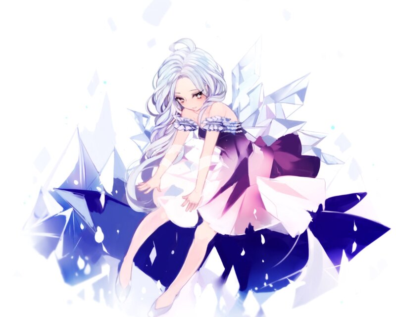 Silver-haired Girl with Crystals