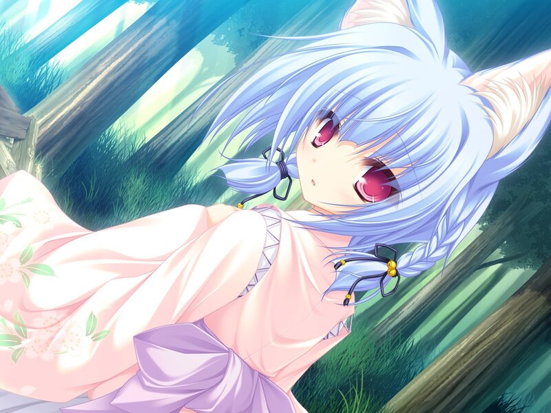 Silver-haired Girl with Ears