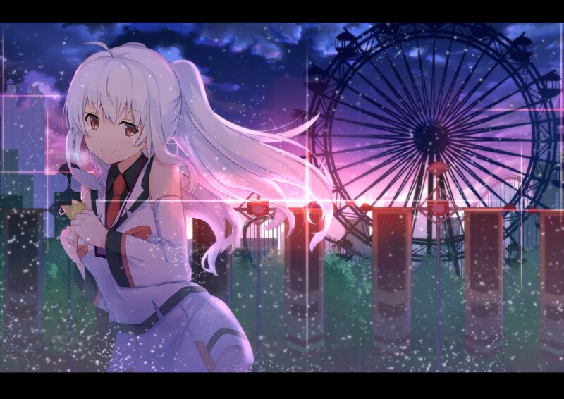 Silver-haired Girl with Ferris Wheel