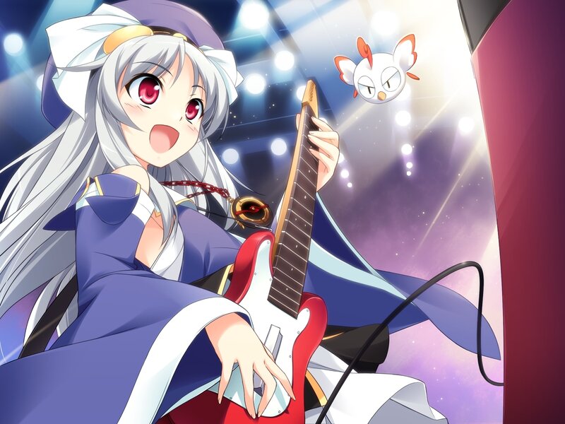 Silver-haired Girl with Guitar