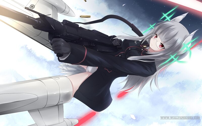 Silver-haired Girl with Gun