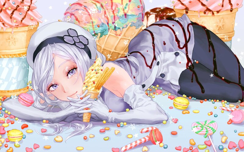 Silver-haired Girl with Ice Cream