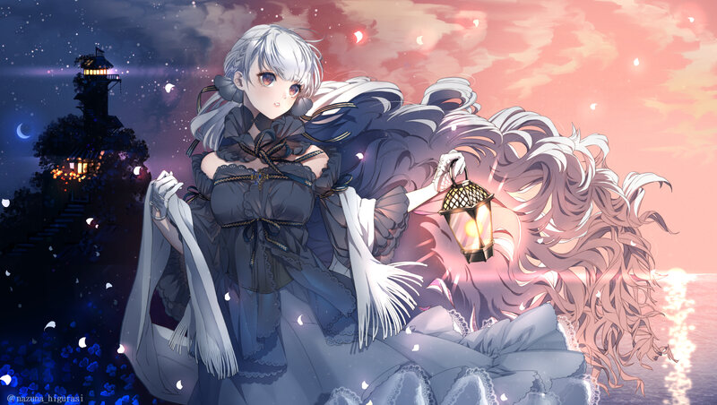 Silver-haired Girl with Lantern