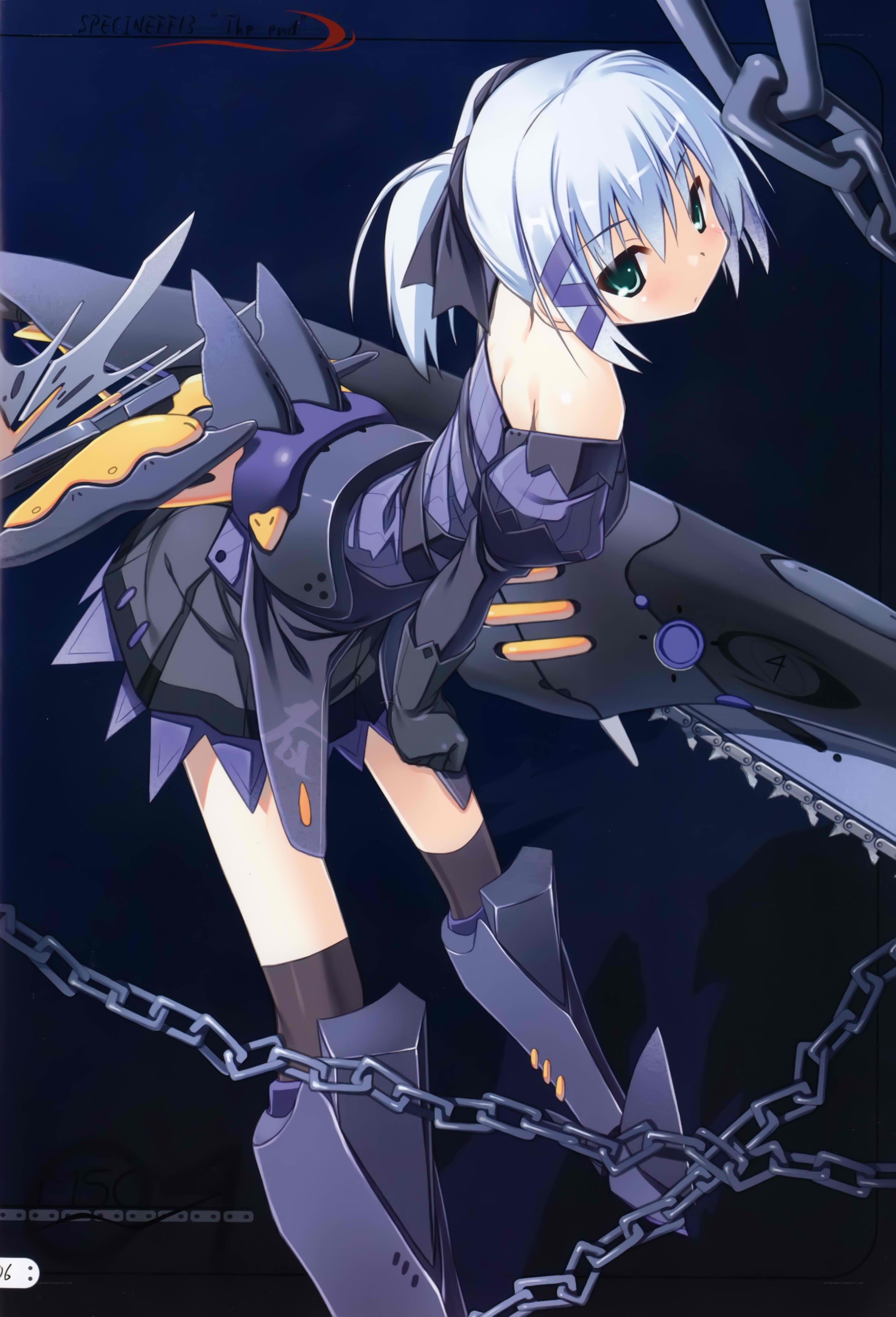 silver-haired girl with mechanical wings