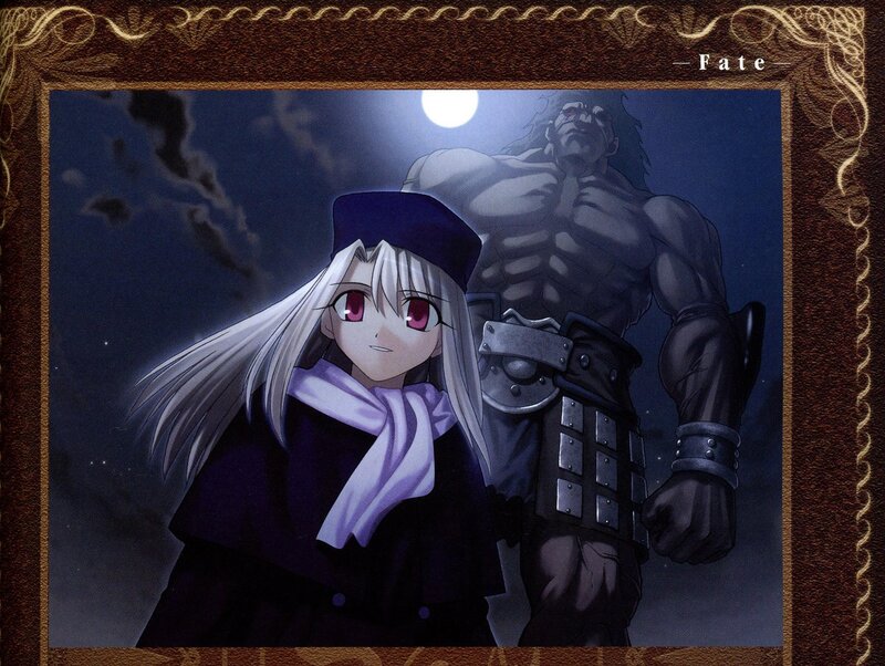Silver-haired Girl with Monster — Purple