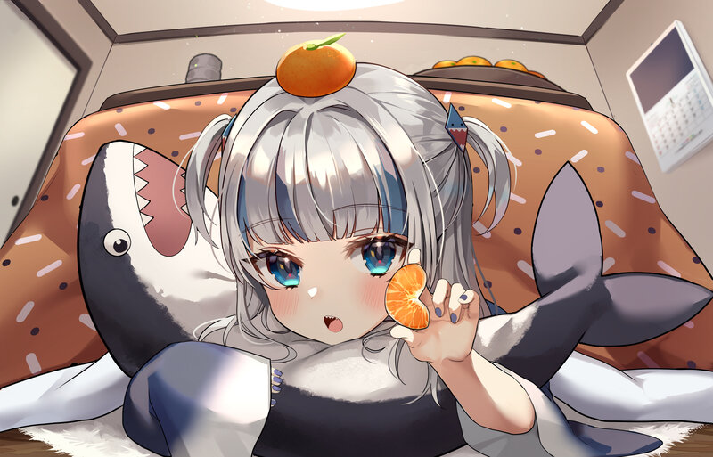 Silver-haired Girl with Orange