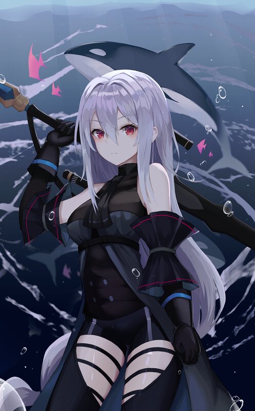 Silver-haired Girl with Orca