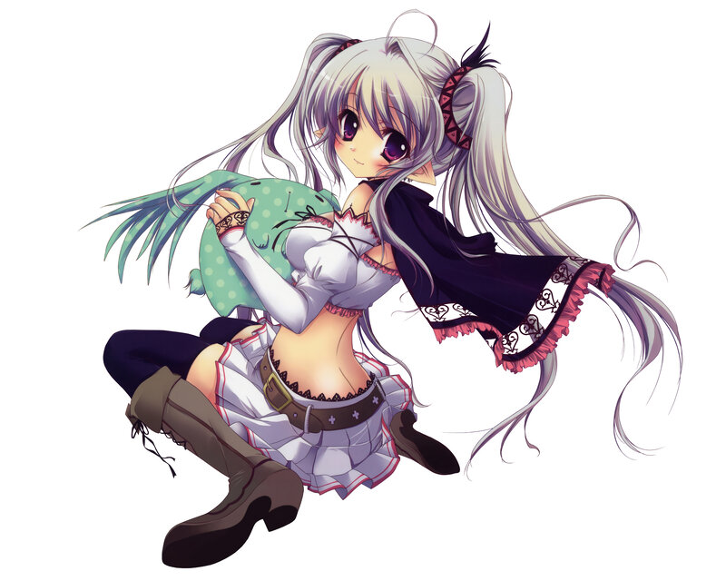 Silver-haired Girl with Pillow
