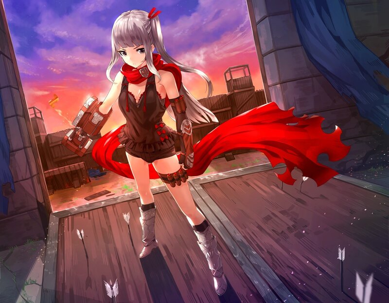 Silver-haired Girl with Red Cape