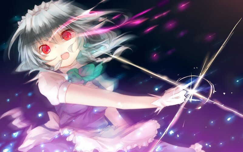 Silver-haired Girl with Red Eyes — Purple
