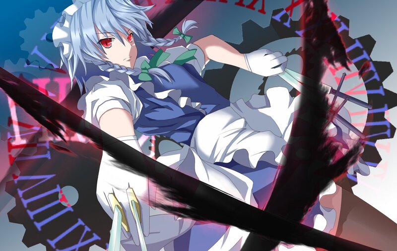 Silver-haired Girl with Red Eyes — White, Dramatic, Anime