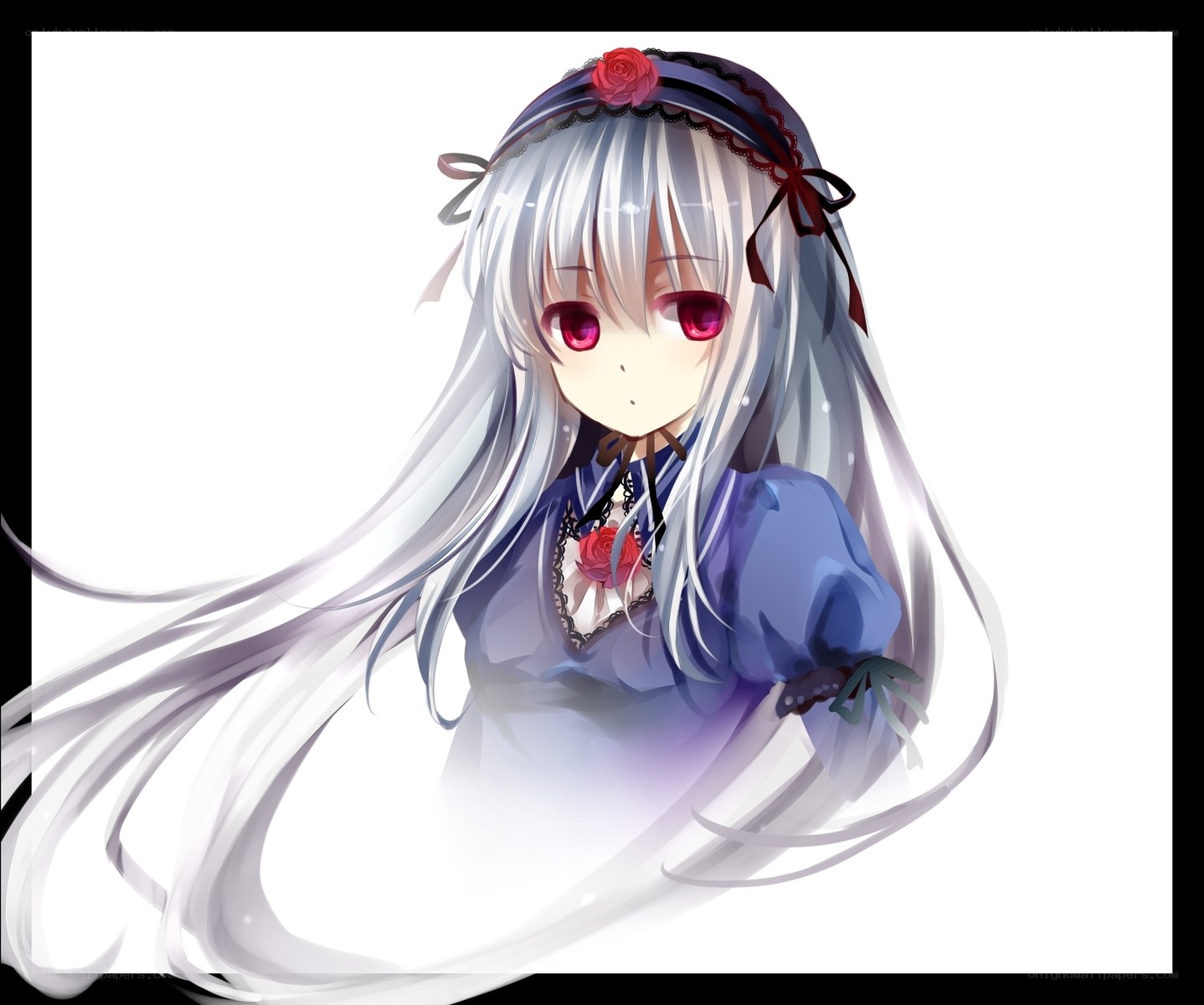 silver-haired girl with red eyes